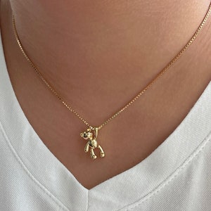 Teddy Bear Necklace, Bear Necklace, Tiny Teddy Bear Necklace, Dainty Bear Necklace, Birthday Gift, Best Friend Gift, 18K Gold Filled Jewelry