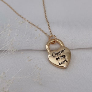 Gold Heart Necklace, 18k Gold Heart Padlock Necklace, Layered Gold Heart Necklace, Heart Love Lock Necklace, Mother&#39;s Day Jewelry