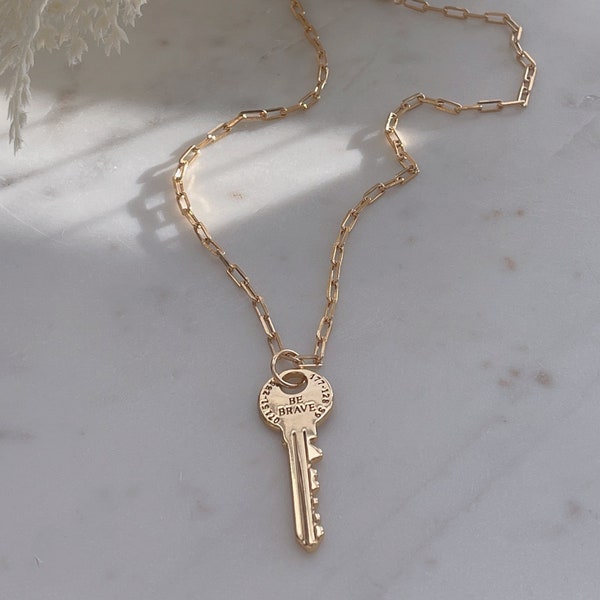 Gold Key Necklace, Key Necklace, Gold Pendant, Gold Key, Gold filled key, 18k gold key, key set necklace, mother's day gift