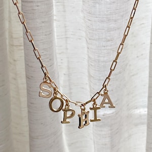Personalized Name Necklace, Initial Necklace, Paper clip  Necklace, Custom Necklace, Birthday Gift, Necklace With Letters, 18k Gold Filled