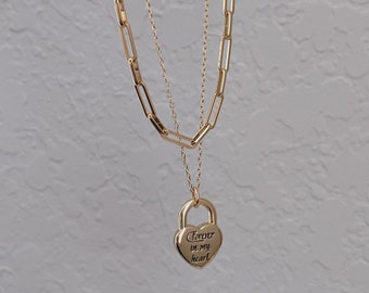 Collana Con Lucchetto: Ciondolo A Cuore Stile Punk Da Donna |Gioielli Di Dichiarazione Con Catena A Maglie In Oro E Argento Multistrato Da 1,64 € | DHgate