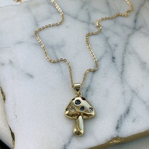 Mushroom Necklace, Gold Mushroom, Gold Filled Jewelry, Cute Necklace, Ideas For Gift