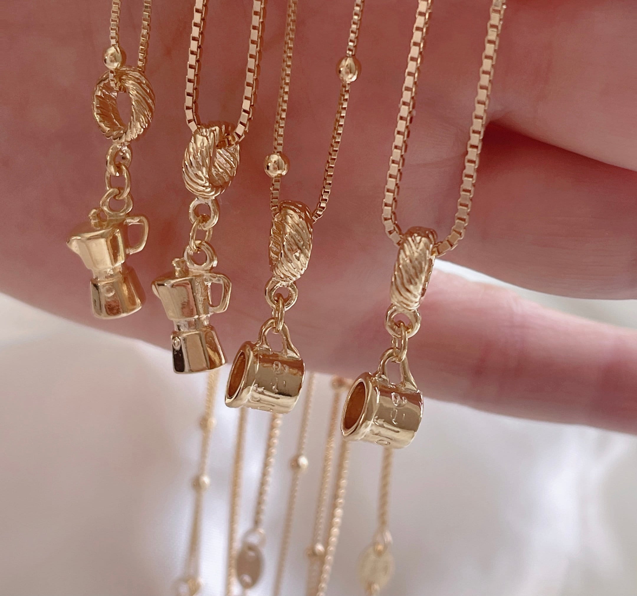 Coffee Cup Necklace Coffee Maker Necklace Coffee Necklace Etsy