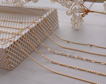 Collana a catena riempita in oro 18k, collana a catena delicata, collana a catena singola, collana a catena in oro, collana a catena minimalista, ipoallergenica