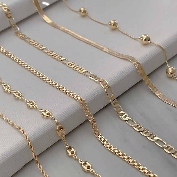Collier chaîne en or 18 carats, collier chaîne minimaliste, collier de demoiselle d'honneur, collier chaîne en or, collier délicat, cadeau pour Noël