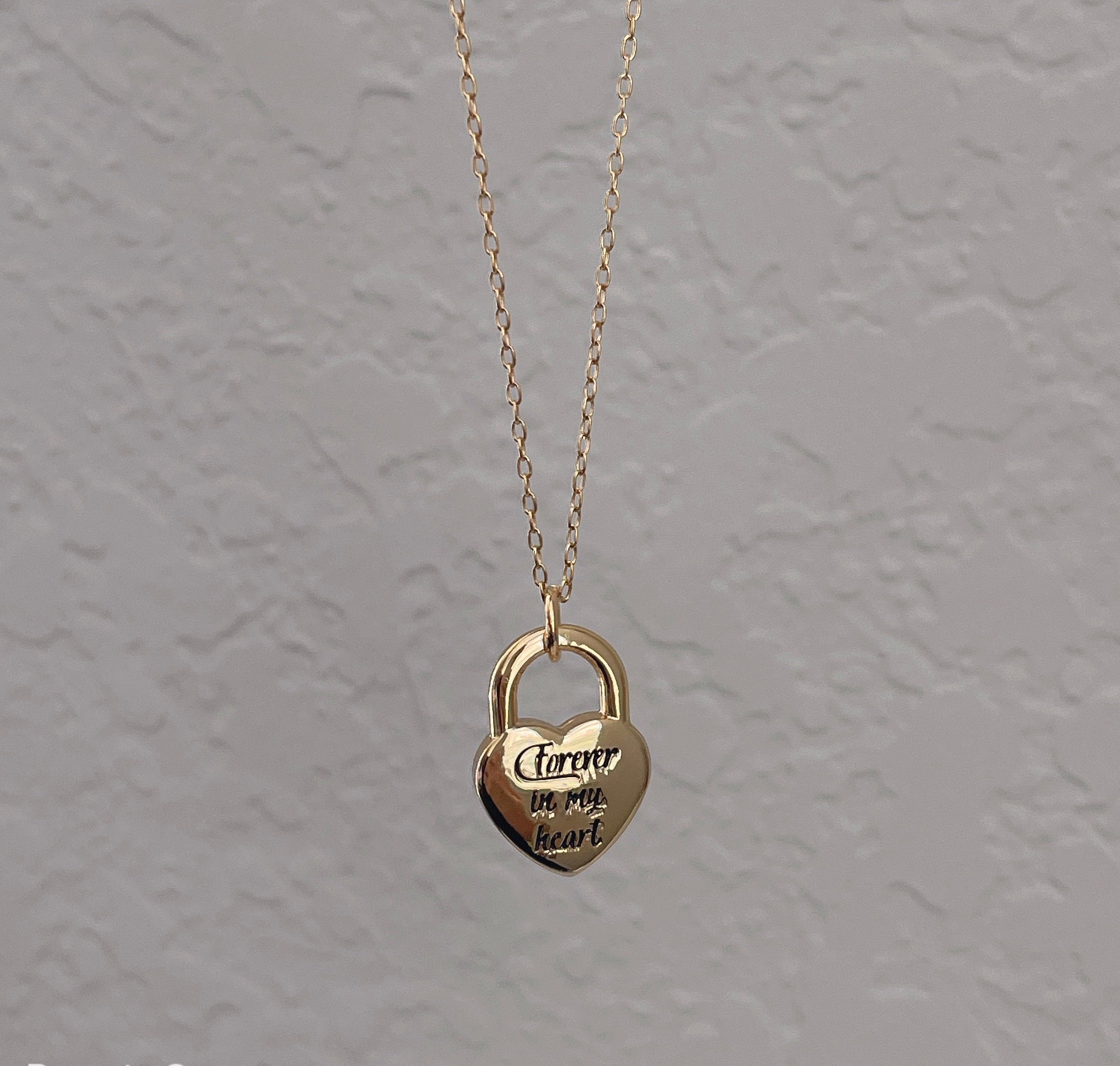 Gold Heart Necklace 18k Gold Heart Padlock Necklace Layered Etsy