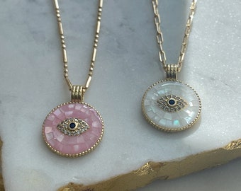Evil Eye Necklace, Luck Eye Blue Necklace, Amulet Necklace, Good Lucky Eye Necklace, Gold Filled Evil Eye Necklace, Minimalist Necklace