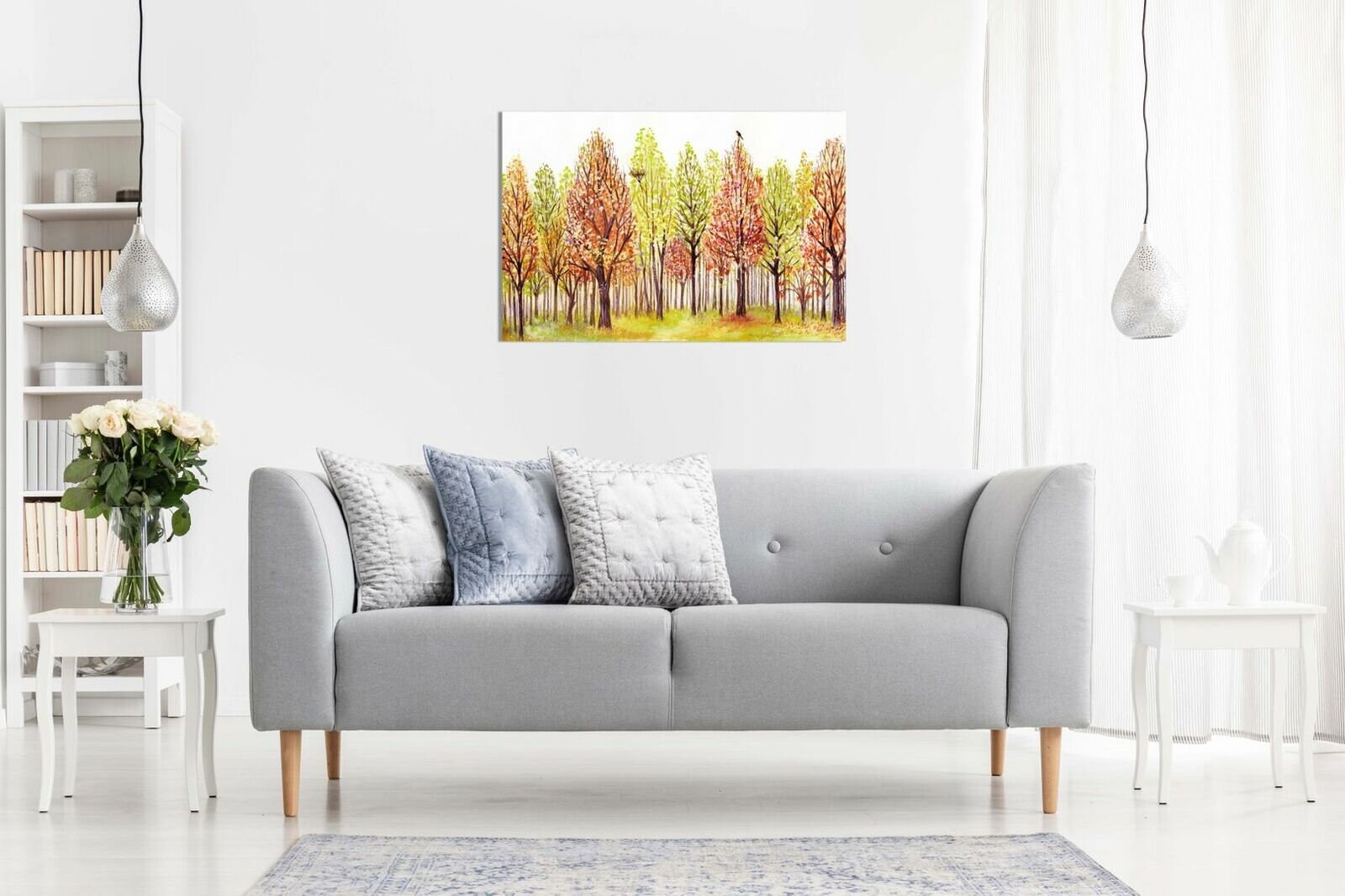 Wall Pictures for Living Room Trees Painting Canvas Wall Art - Etsy UK