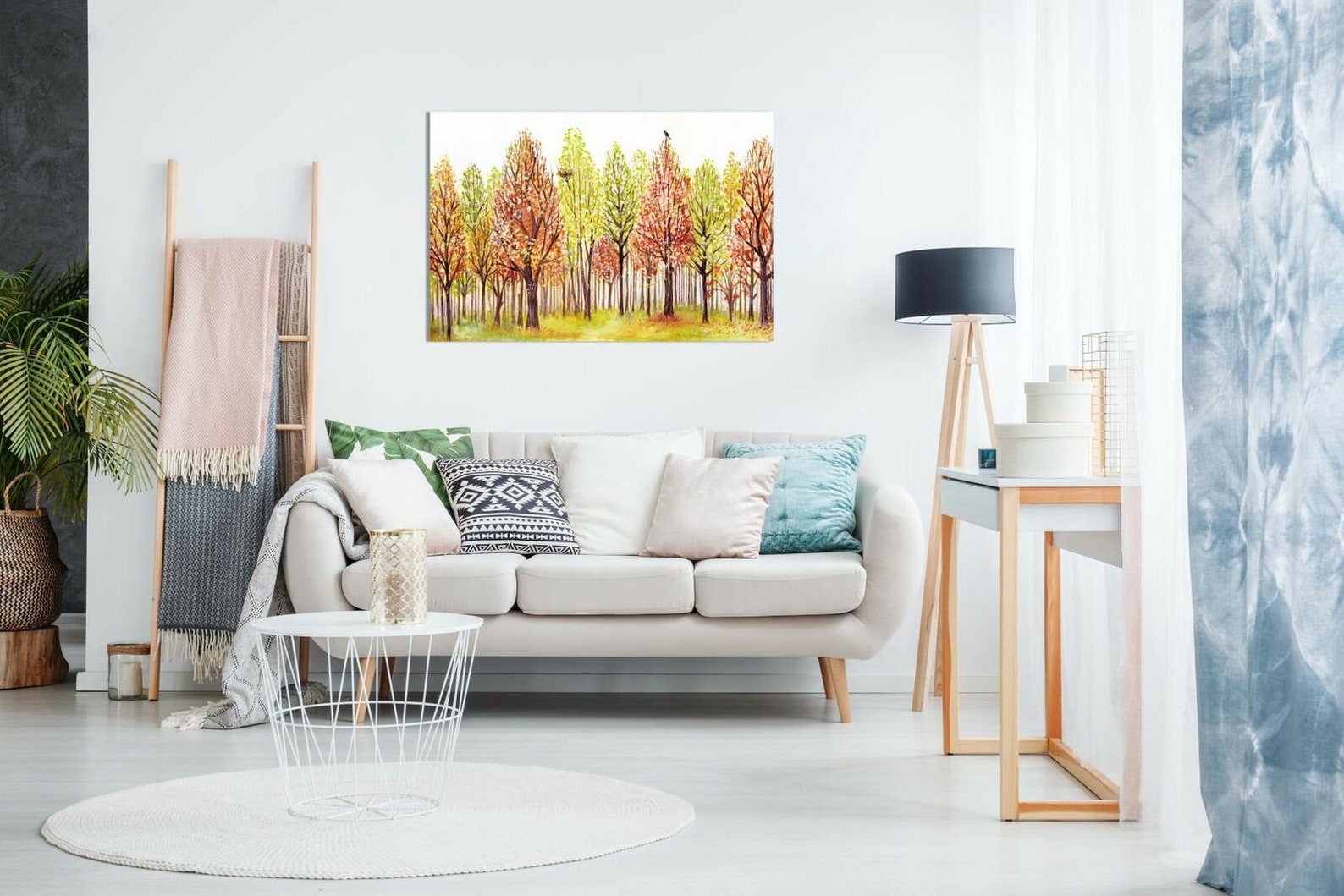 Wall Pictures for Living Room Trees Painting Canvas Wall Art - Etsy UK