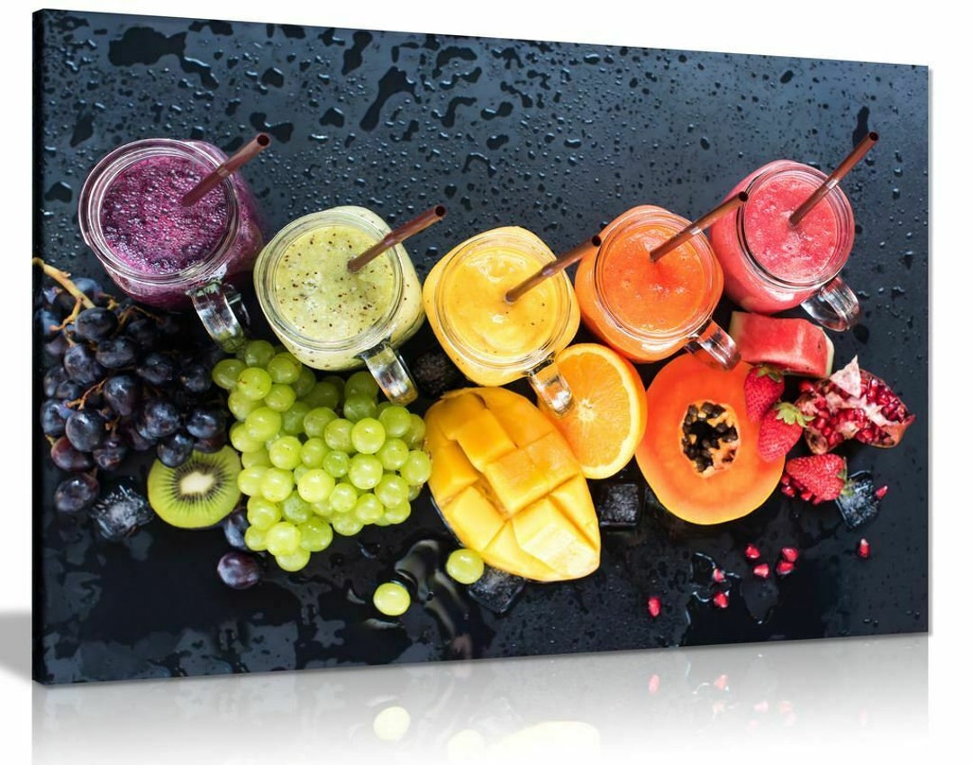 Colorful Various Fruit Food Canvas Wall Art Picture Print Etsy UK