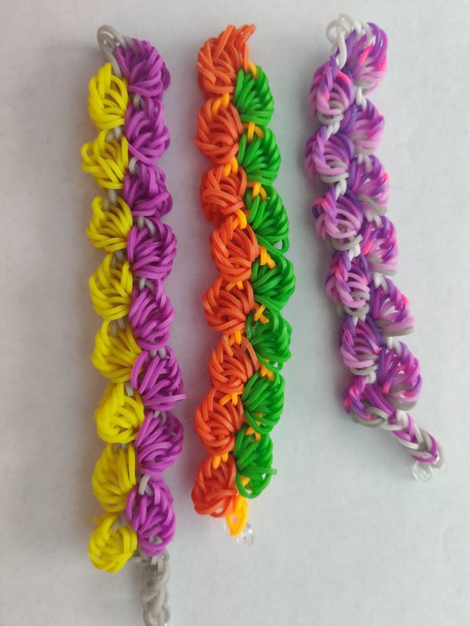 Braid rubber band bracelet multicolor different lengths Etsy