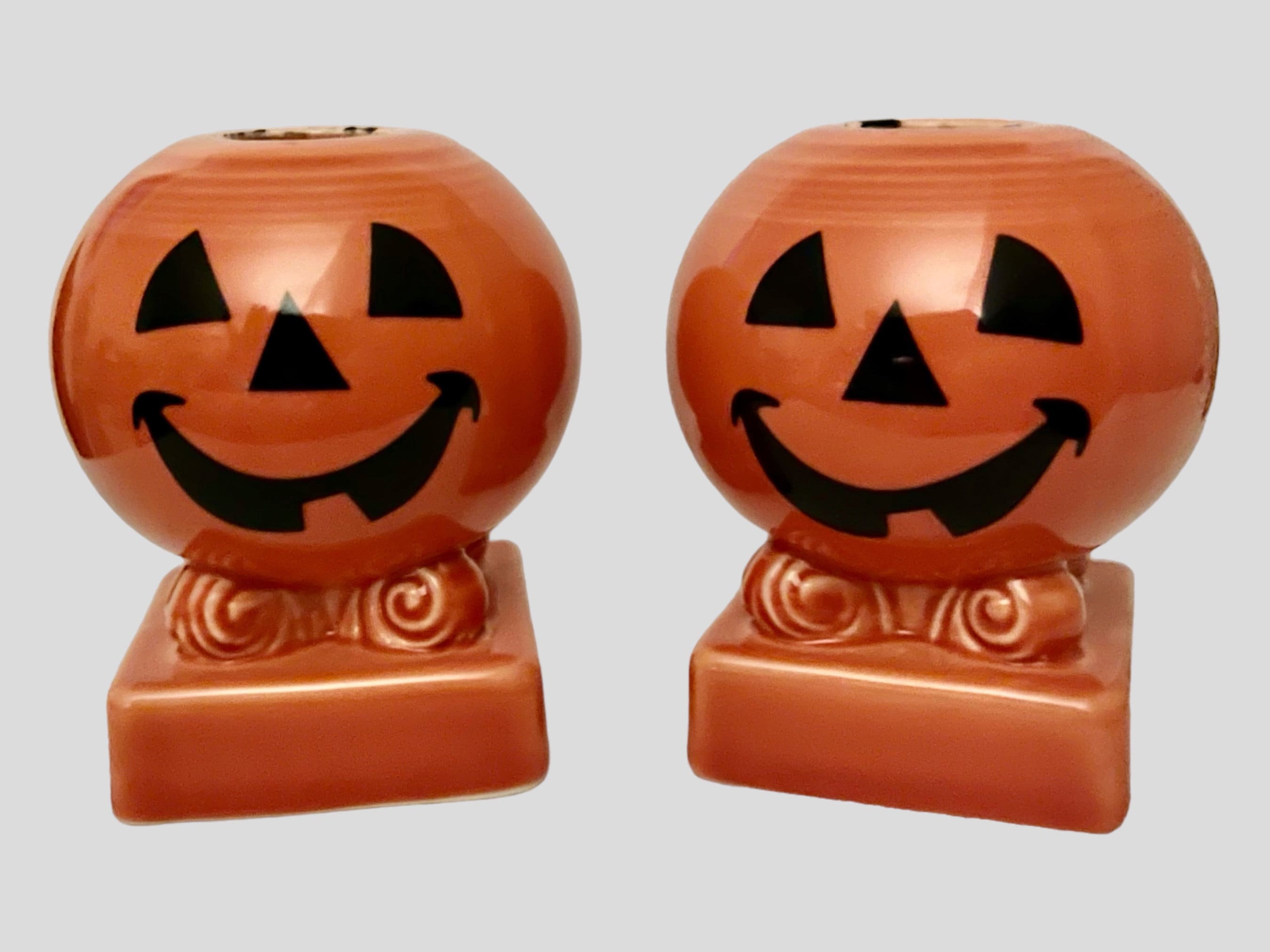 Halloween Fiestaware Jackolantern Orange Bulb Candlesticks. Etsy