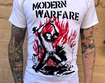 Modern Warfare bandshirt punk hardcore post-punk 80's hardcore Battalion of Saints Ill Repute Agressie TSOL Adolescenten Stalag 13 RKL DI