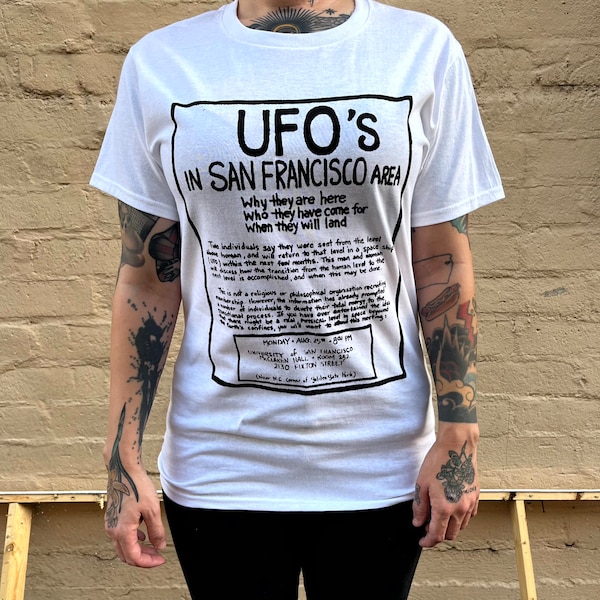 Heaven's Gate recruitment flyer shirt UFO true crime cults sci-fi punk away team cult apparel