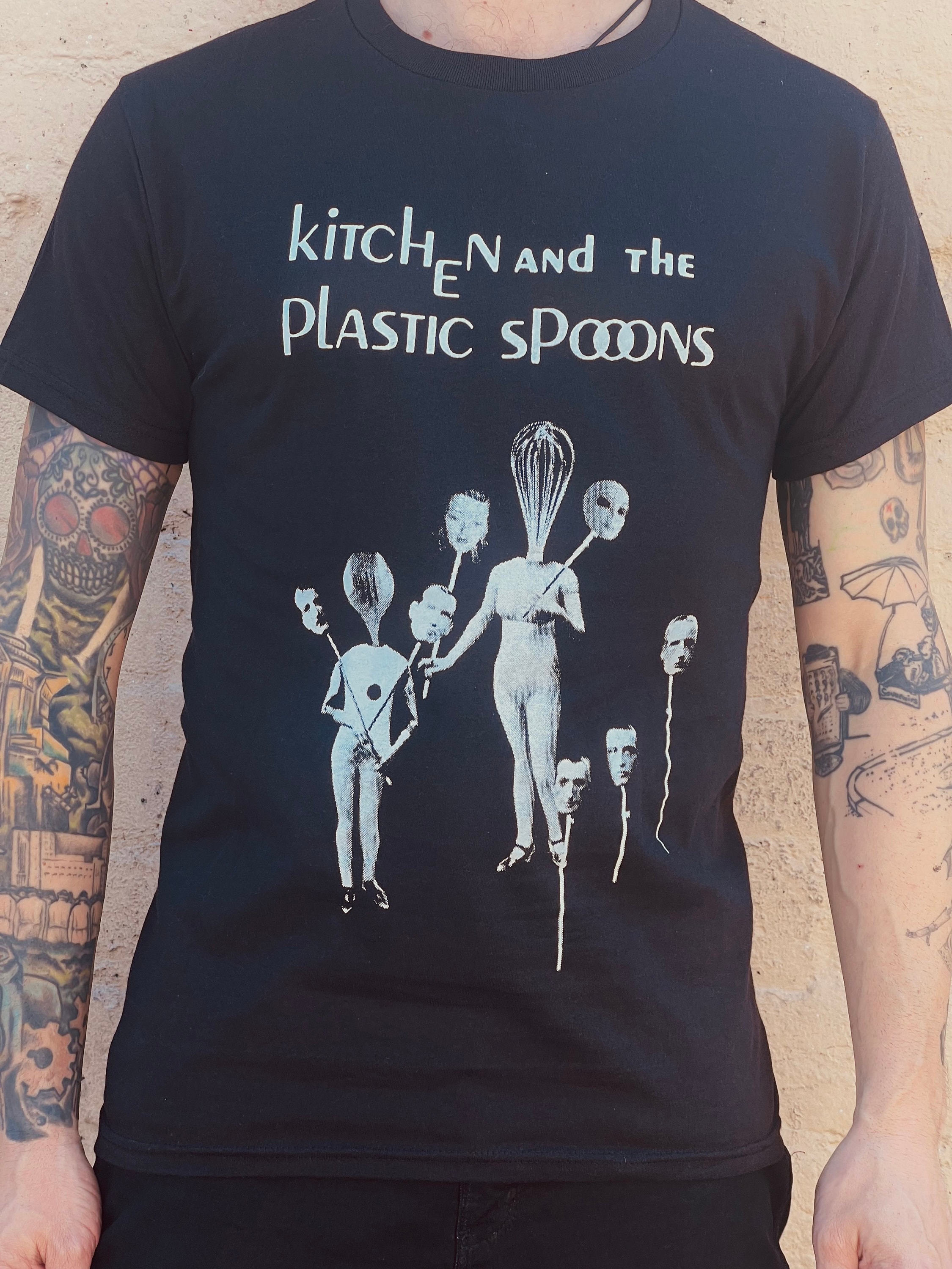 Kitchen and the Plastic Spoons Band Shirt Punk Post Punk Goth Dark Wave