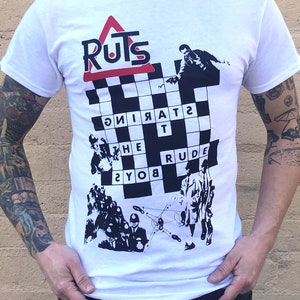 The Ruts &quot;staring at the rude boys&quot; band shirt 1977 punk rock dub Buzzcocks UK Subs post-punk The Clash The Adverts Stiff Little Fingers