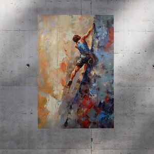 Climbing the Edge | Impressionist Wall Art | Colorful Wall Art | Wall Decor | Printable Wall Art | Download