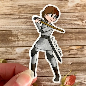 St. Joan of Arc Matte Sticker, Catholic Stickers, Saint Stickers, Catholic Saint Stickers, Catholic Saints, Catholic Gifts, Vinyl Stickers