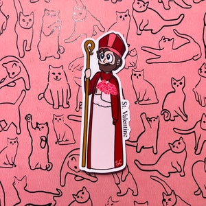 Pegatina de San Valentín, pegatinas católicas, pegatinas de santos, pegatinas de santos católicos, santos católicos