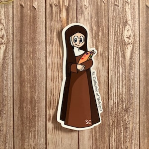 St. Catherine of Bologna Matte Sticker, Catholic Stickers, Saint Stickers, Catholic Saint Stickers, Catholic Saints, Catholic Gifts