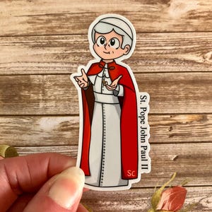 St. Pope John Paul II Matte Sticker, Catholic Stickers, Saint Stickers, Catholic Saint Stickers, Catholic Saints, Catholic Gifts