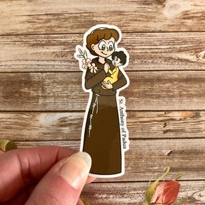 St. Anthony of Padua Matte Sticker, Catholic Stickers, Saint Stickers, Catholic Saint Stickers, Catholic Saints, Catholic Gifts