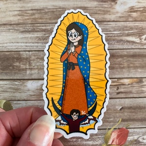 Matte sticker onze-lieve-vrouw van Guadalupe, katholieke stickers, stickers heilige, stickers katholieke heilige, katholieke heiligen, katholieke geschenken