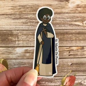 Sticker mat St. Martin De Porres, Stickers catholiques, Stickers saints, Stickers saints catholiques, Saints catholiques, Cadeaux catholiques
