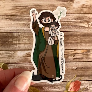 St. Joseph Terror of Demons Matte Sticker, Catholic Stickers, Saint Stickers, Catholic Saint Stickers, Catholic Saints, Catholic Gifts
