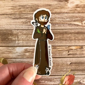 St. Francis of Assisi Matte Sticker, Catholic Stickers, Saint Stickers, Catholic Saint Stickers, Catholic Saints, Catholic Gifts,