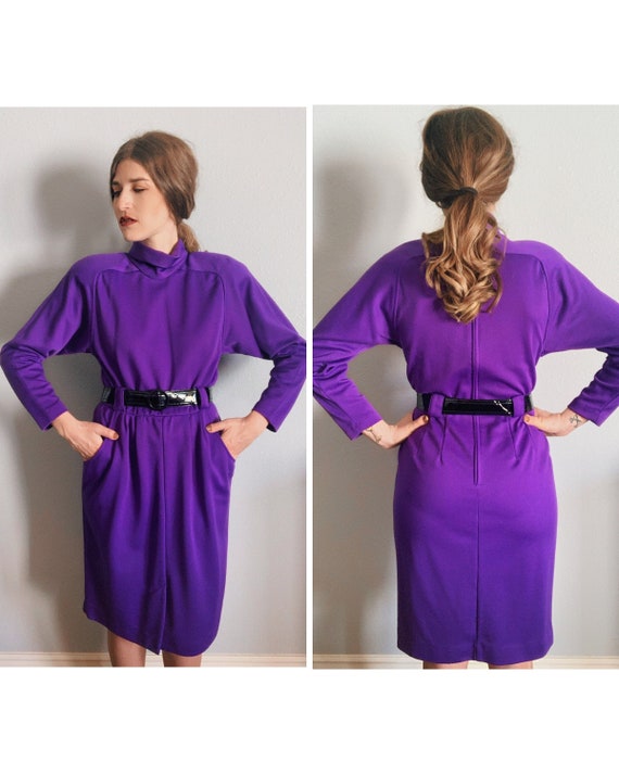 Vintage 1980’s Purple Turtleneck Dress