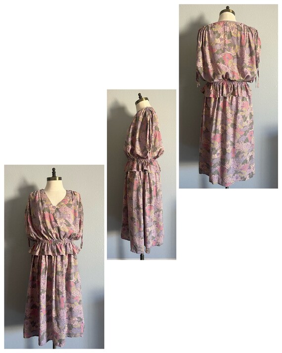 Vintage 1970’s Handmade Pastel Floral Two Piece B… - image 3