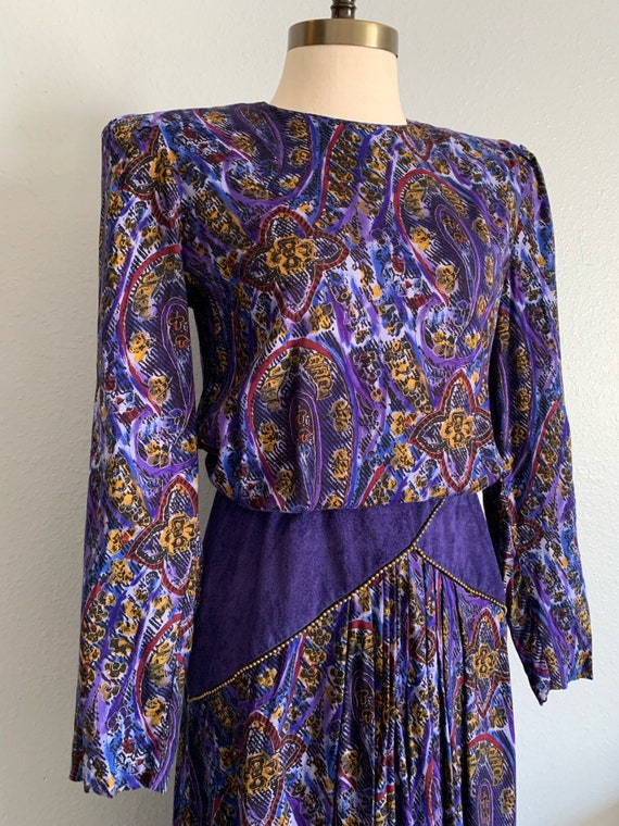 Vintage 1980’s Purple “Cynthia Howie” Dress - image 7
