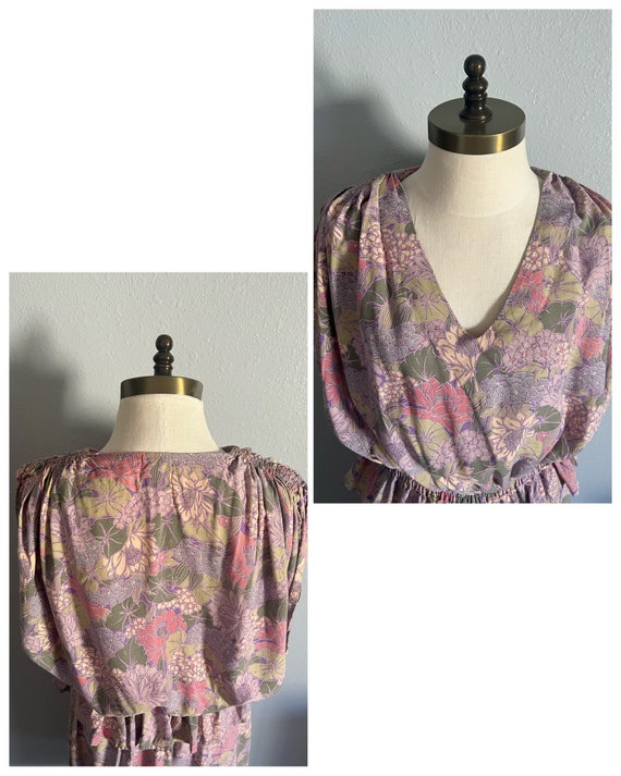 Vintage 1970’s Handmade Pastel Floral Two Piece B… - image 6