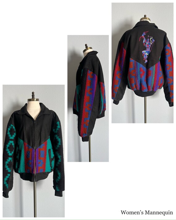 Buffalo Nickel ジャケット ネイティブ柄 90s 赤レアカラー L Vintage 1990's “buffalo Nickle” Colorful Aztec Pattern Jacket With