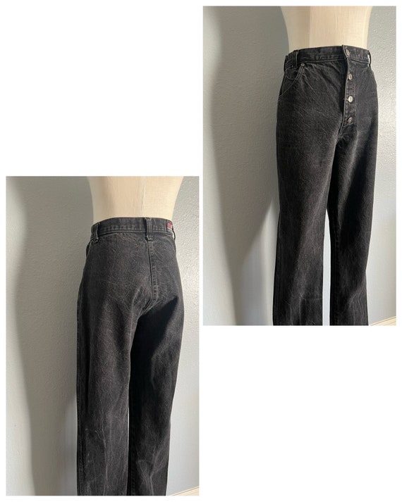 Vintage 1980s “Ozark” Black Stone Wash High Rise … - image 5