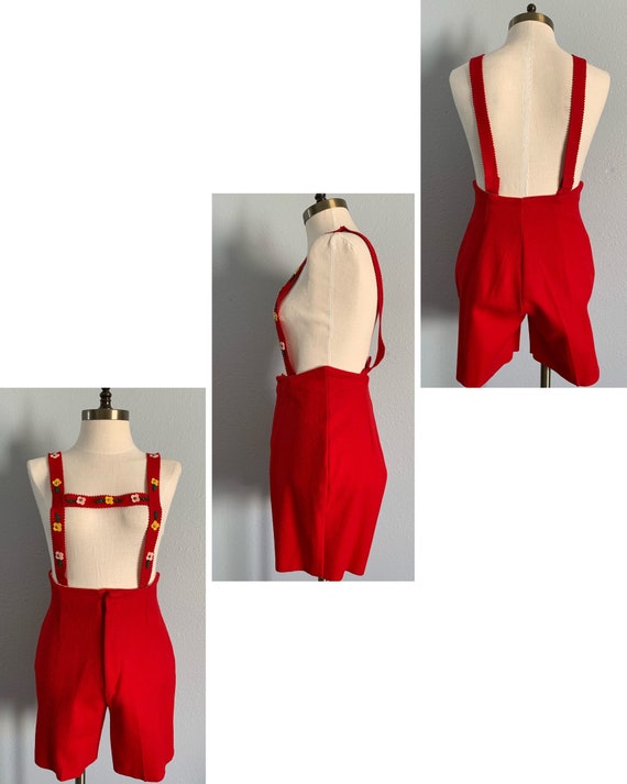 Vintage 1960’s Red Overall Shorts - image 4