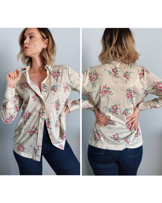 Vintage 1970’s Sears “The Shirt” Floral Blouse - image 1
