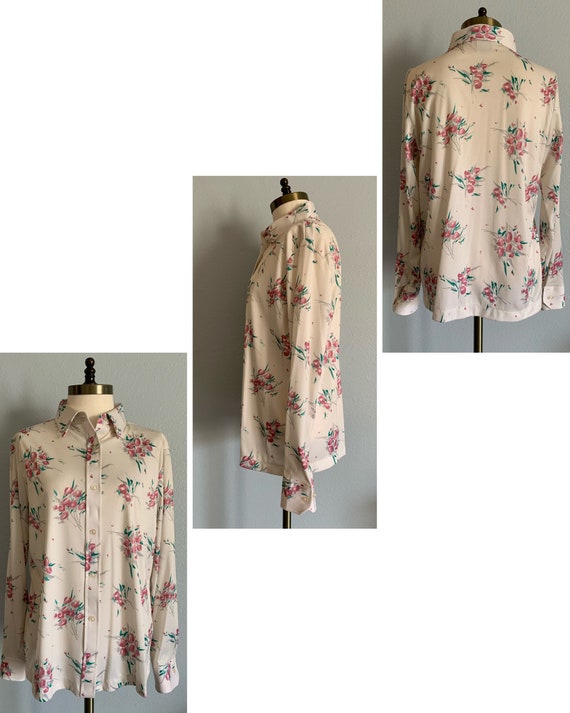 Vintage 1970’s Sears “The Shirt” Floral Blouse - image 4