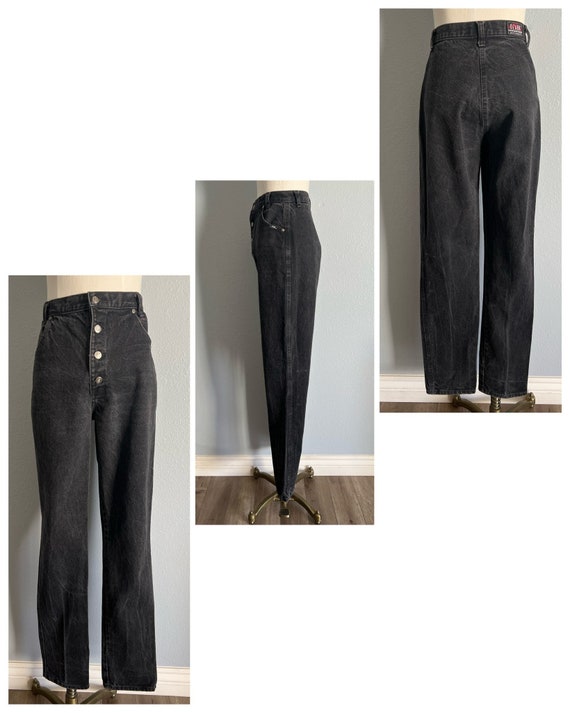 Vintage 1980s “Ozark” Black Stone Wash High Rise … - image 4