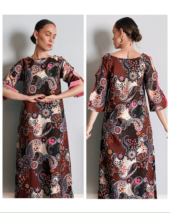 chinese dress ladies Veronica Beard Lupita Paisley Maxi Dress | Black Multi main image 1
