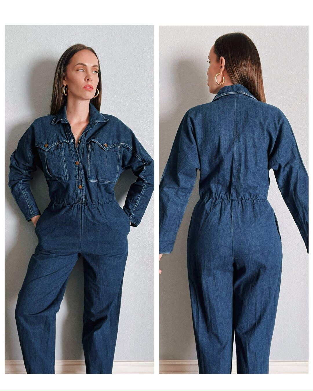 RARE Vintage 70s/80s Blue Green WESTEX Denim Coveralls - 38 X 34
