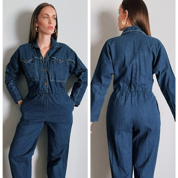 Vintage 1980’s Blue Denim Jean Jumpsuit Coveralls