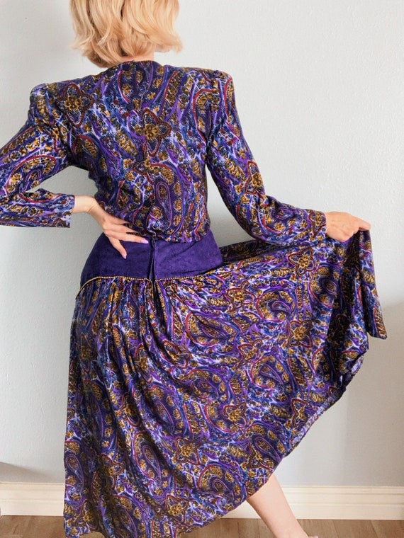 Vintage 1980’s Purple “Cynthia Howie” Dress - image 3