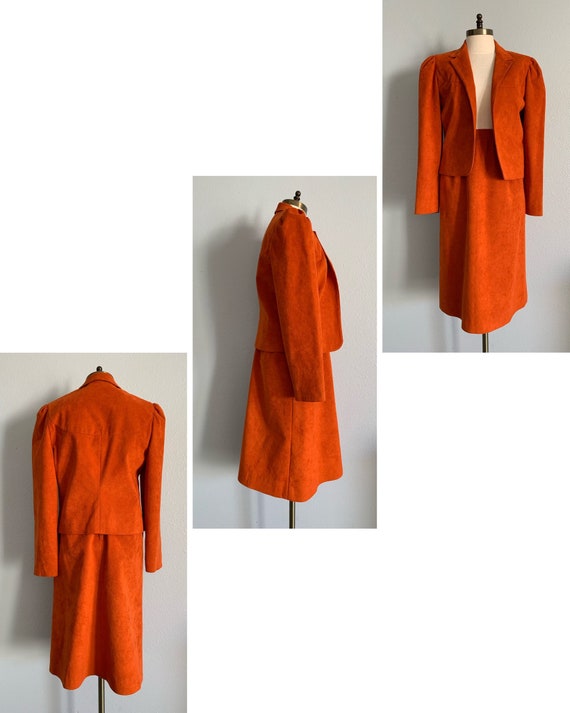 Vintage Burnt Orange Suede Two Piece Set - image 4