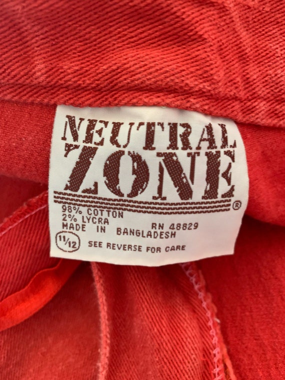 Vintage 1980s Red “Neutral Zone” Jeans - image 10