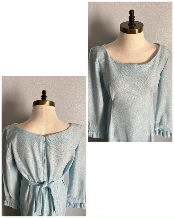 Vintage 196’s Baby Blue Paisley Maxi Dress - image 6