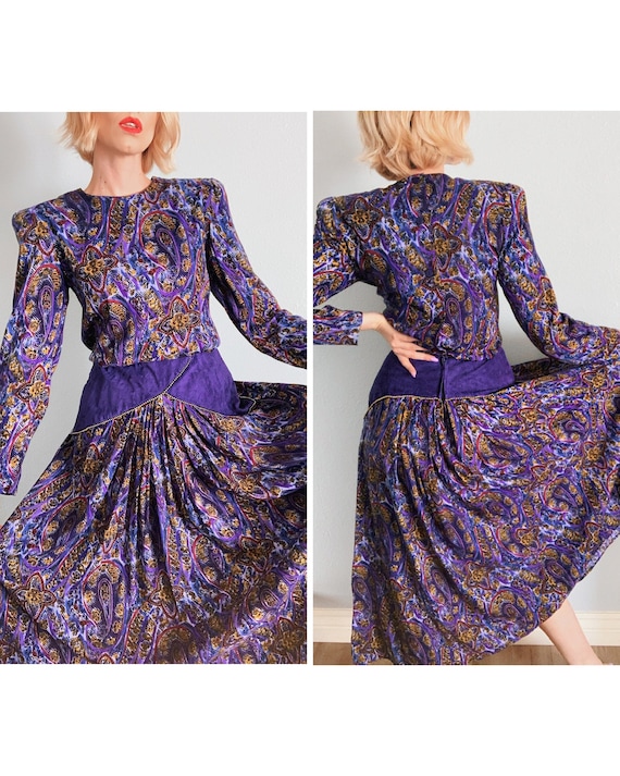 Vintage 1980’s Purple “Cynthia Howie” Dress - image 1