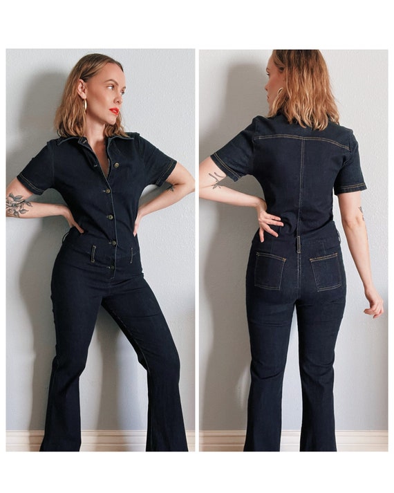 Vintage Y2K “Jourus” Dark Blue Denim Jean Jumpsuit