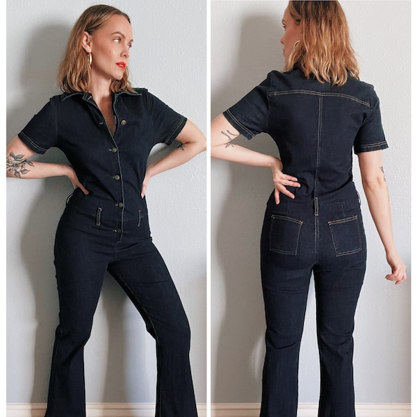 Vintage Y2K “Jourus” Dark Blue Denim Jean Jumpsuit